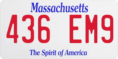 MA license plate 436EM9