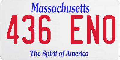 MA license plate 436EN0