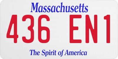 MA license plate 436EN1