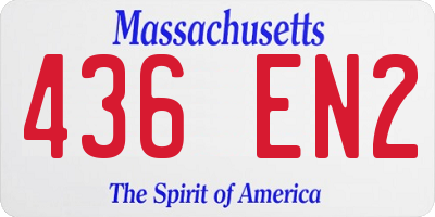 MA license plate 436EN2