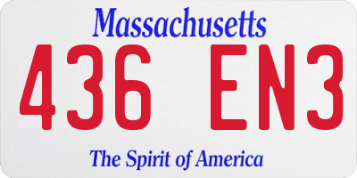MA license plate 436EN3
