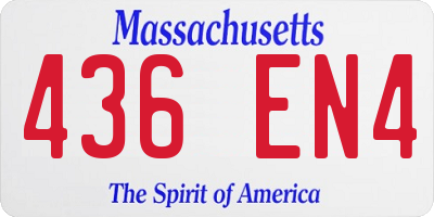 MA license plate 436EN4
