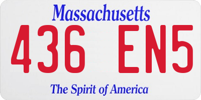 MA license plate 436EN5