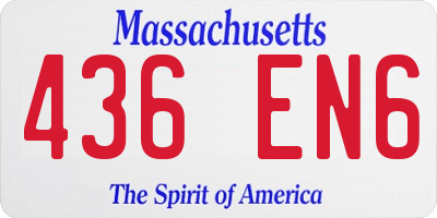 MA license plate 436EN6