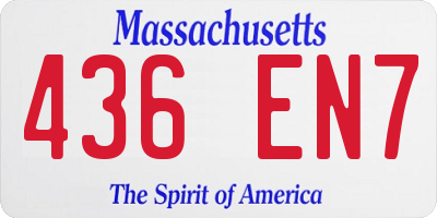 MA license plate 436EN7