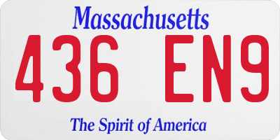 MA license plate 436EN9