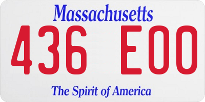MA license plate 436EO0