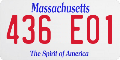 MA license plate 436EO1