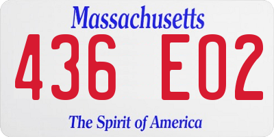 MA license plate 436EO2