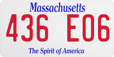 MA license plate 436EO6