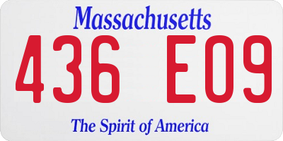 MA license plate 436EO9