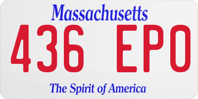 MA license plate 436EP0