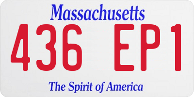 MA license plate 436EP1