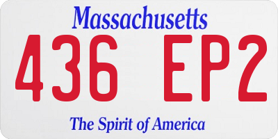 MA license plate 436EP2