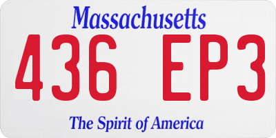 MA license plate 436EP3