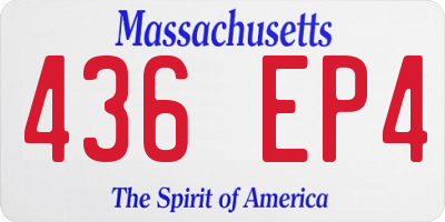 MA license plate 436EP4