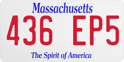 MA license plate 436EP5