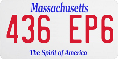 MA license plate 436EP6