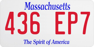 MA license plate 436EP7
