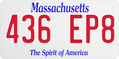 MA license plate 436EP8