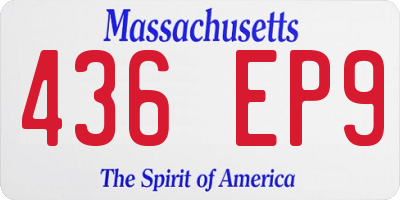 MA license plate 436EP9