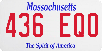 MA license plate 436EQ0