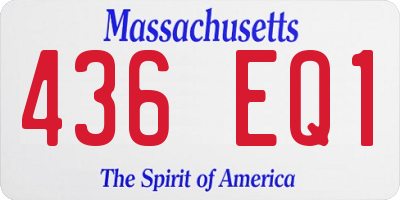 MA license plate 436EQ1