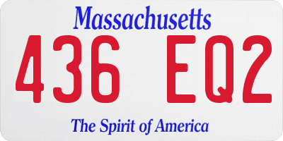 MA license plate 436EQ2