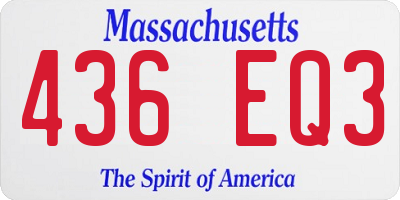 MA license plate 436EQ3