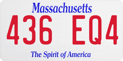MA license plate 436EQ4