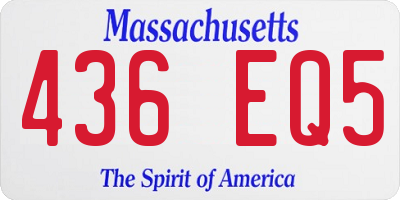 MA license plate 436EQ5