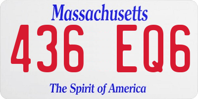 MA license plate 436EQ6
