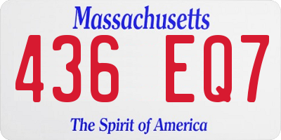 MA license plate 436EQ7