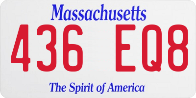 MA license plate 436EQ8