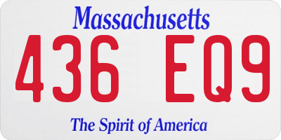 MA license plate 436EQ9