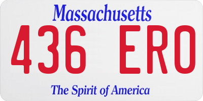 MA license plate 436ER0