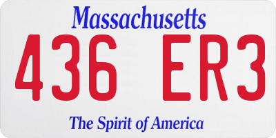 MA license plate 436ER3
