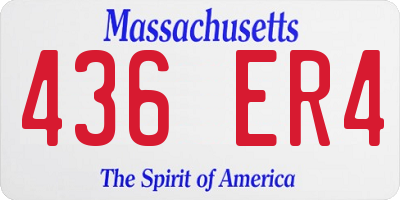 MA license plate 436ER4