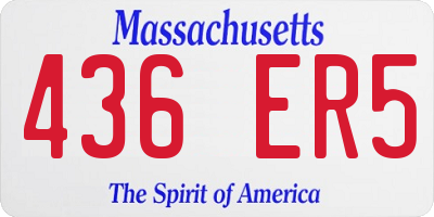 MA license plate 436ER5