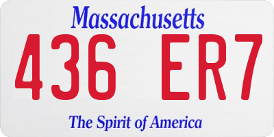 MA license plate 436ER7