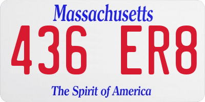 MA license plate 436ER8