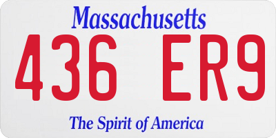 MA license plate 436ER9