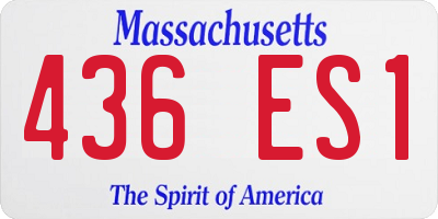 MA license plate 436ES1