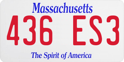 MA license plate 436ES3