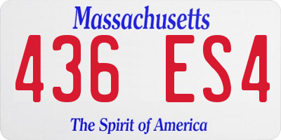 MA license plate 436ES4