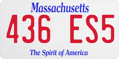 MA license plate 436ES5