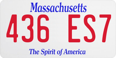 MA license plate 436ES7