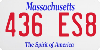 MA license plate 436ES8