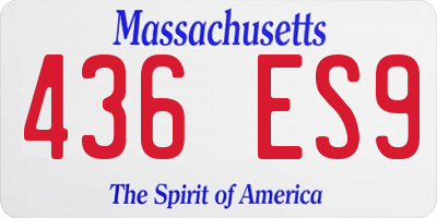 MA license plate 436ES9