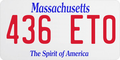 MA license plate 436ET0